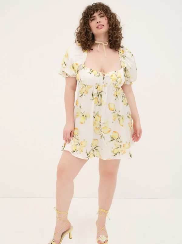 Best Sale For Love & Lemons Serafina Mini Dress Yellow