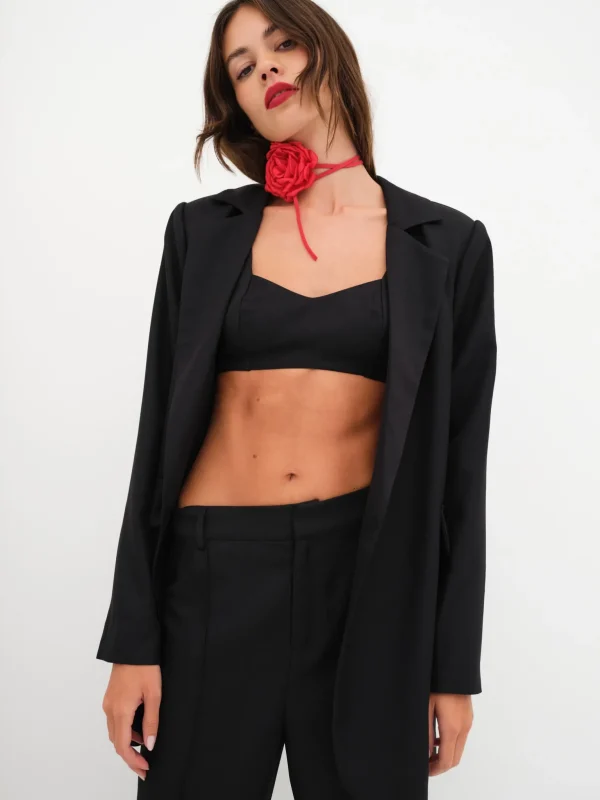 Online For Love & Lemons Shannon Crop Top Black