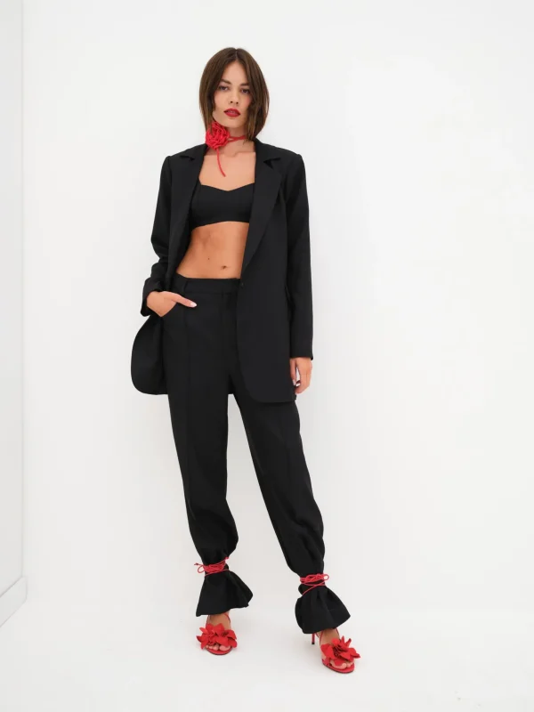Online For Love & Lemons Shannon Crop Top Black
