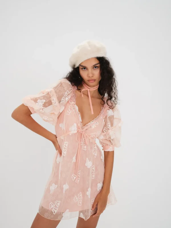 Online For Love & Lemons Shari Mini Dress Orange