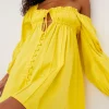 Best Sale For Love & Lemons Sierra Puff Sleeve Mini Dress Yellow