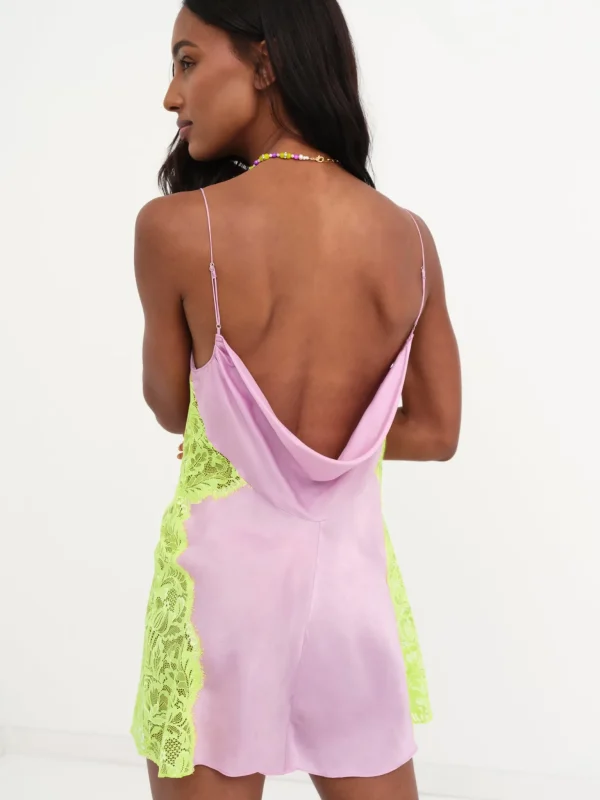 Fashion For Love & Lemons Silky Slip Dress Purple