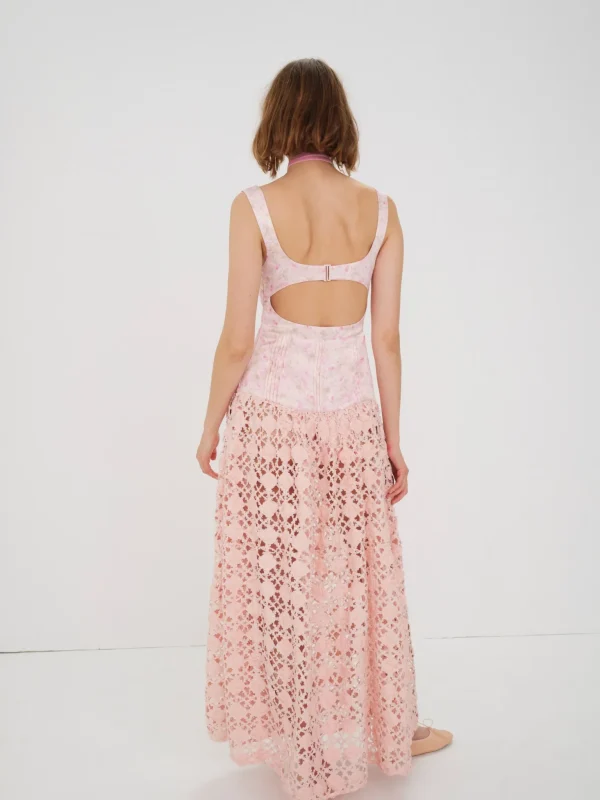 Best For Love & Lemons Silvia Maxi Dress Pink