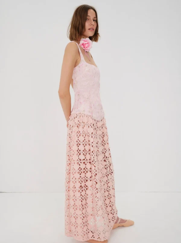 Best For Love & Lemons Silvia Maxi Dress Pink