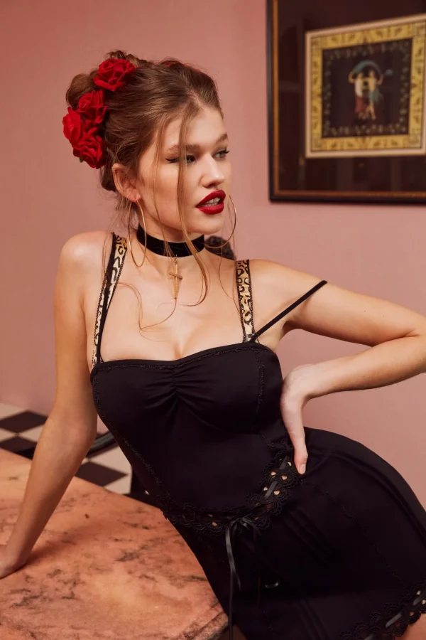Best Sale For Love & Lemons Sistine Mini Dress Black