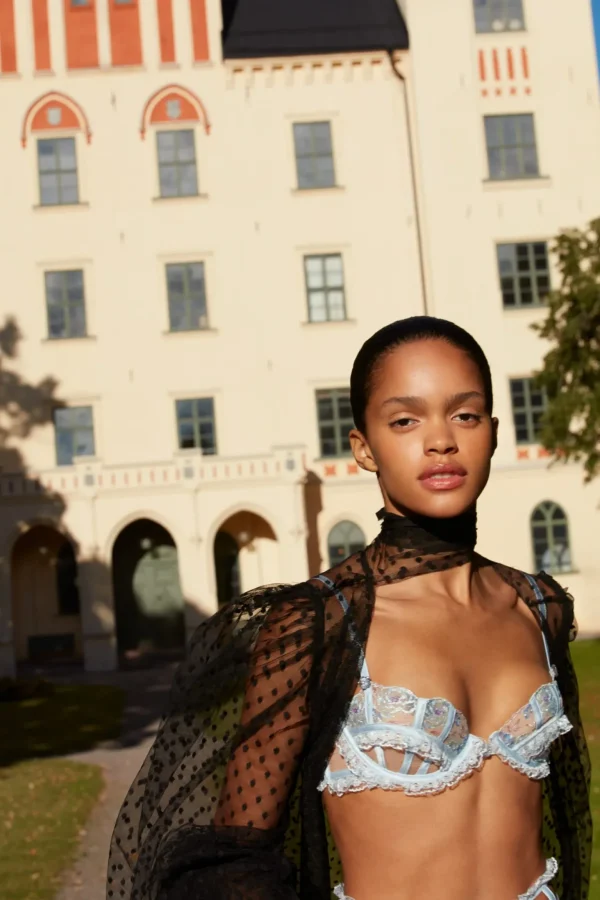 New For Love & Lemons Sorbet Rose Underwire Bra Blue
