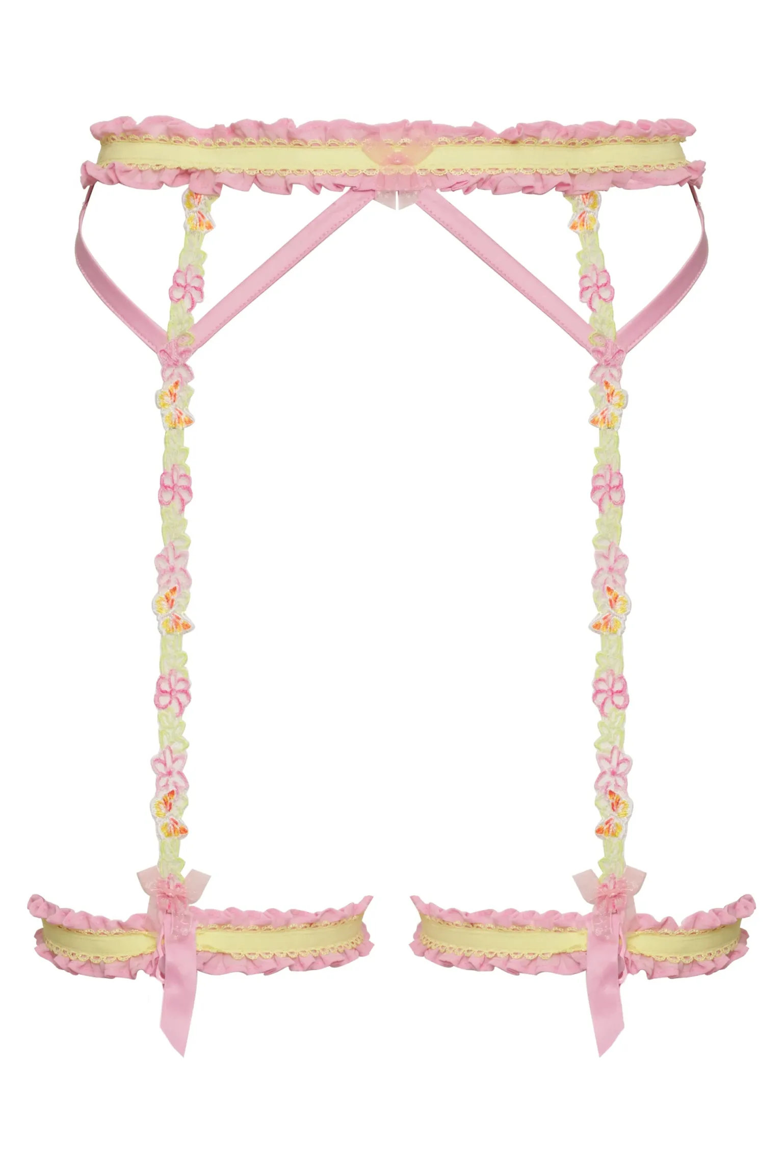 sunset_butterfly_garter_3.webp Sale For Love & Lemons Sunset Butterfly Garter Pink