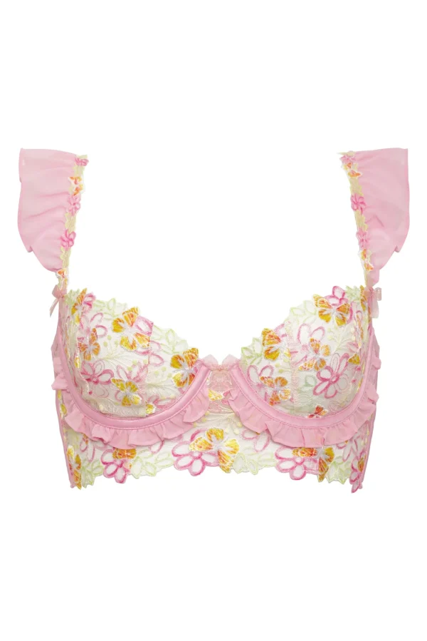 Best Sale For Love & Lemons Sunset Butterfly Underwire Bra Pink