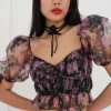 Hot For Love & Lemons Sunshine Crop Top Black