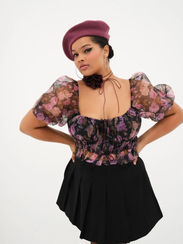 Hot For Love & Lemons Sunshine Crop Top Black
