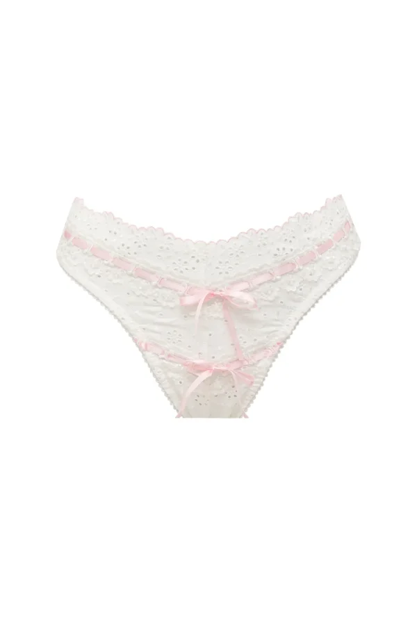 Flash Sale For Love & Lemons Swirl Eyelet High-Waist Cheeky Panty White
