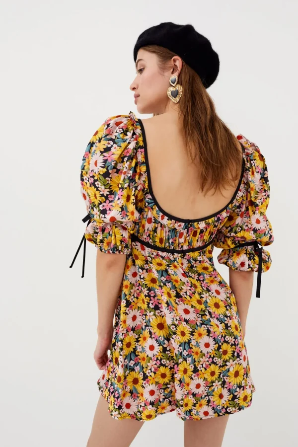 Best For Love & Lemons Sylvia Mini Dress Yellow