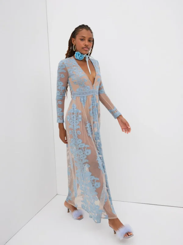 Cheap For Love & Lemons Temecula Maxi Dress Blue