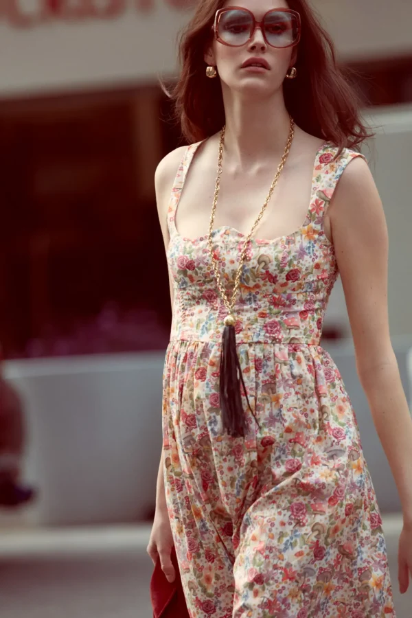 Discount For Love & Lemons Theodora Midi Dress Pink
