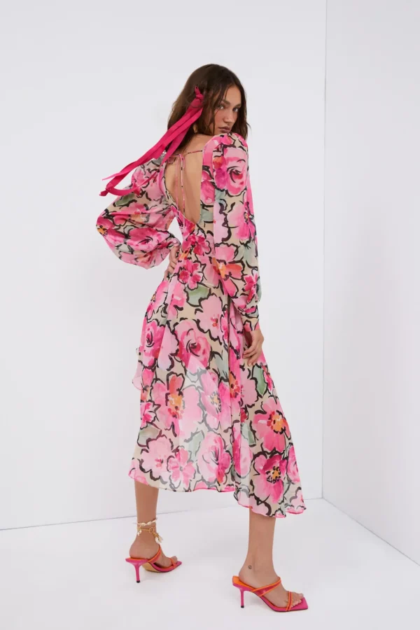 Hot For Love & Lemons Tiana Midi Dress Pink