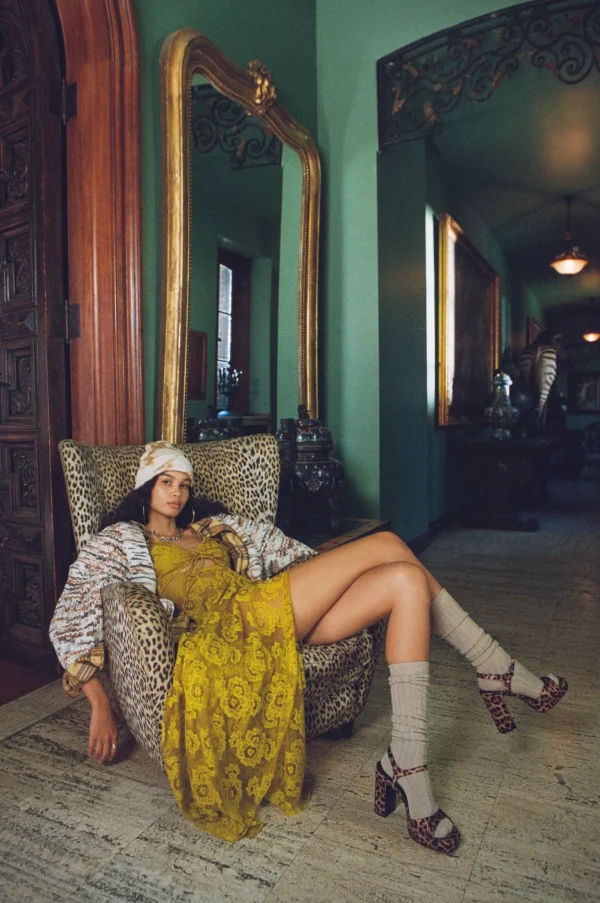 Cheap For Love & Lemons Tiana Midi Dress Yellow