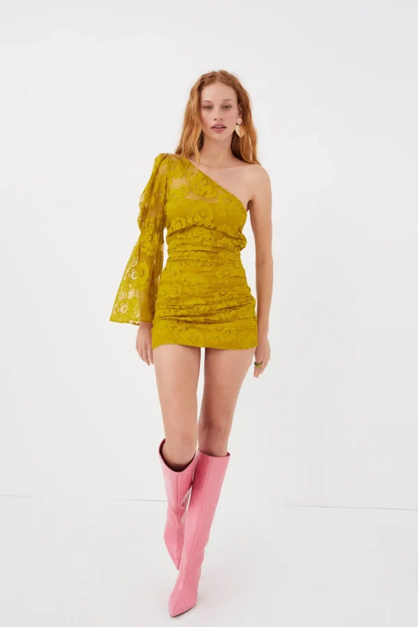 Sale For Love & Lemons Tiana Mini Dress Gold