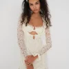 Hot For Love & Lemons Tulip Mini Dress Ivory