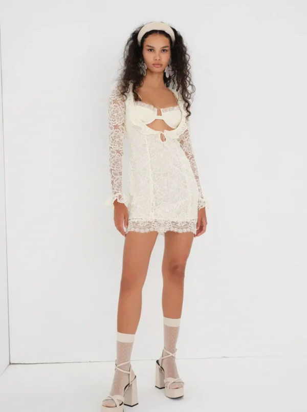 Hot For Love & Lemons Tulip Mini Dress Ivory
