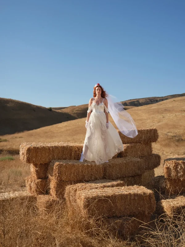 Cheap For Love & Lemons Vera Bridal Gown White
