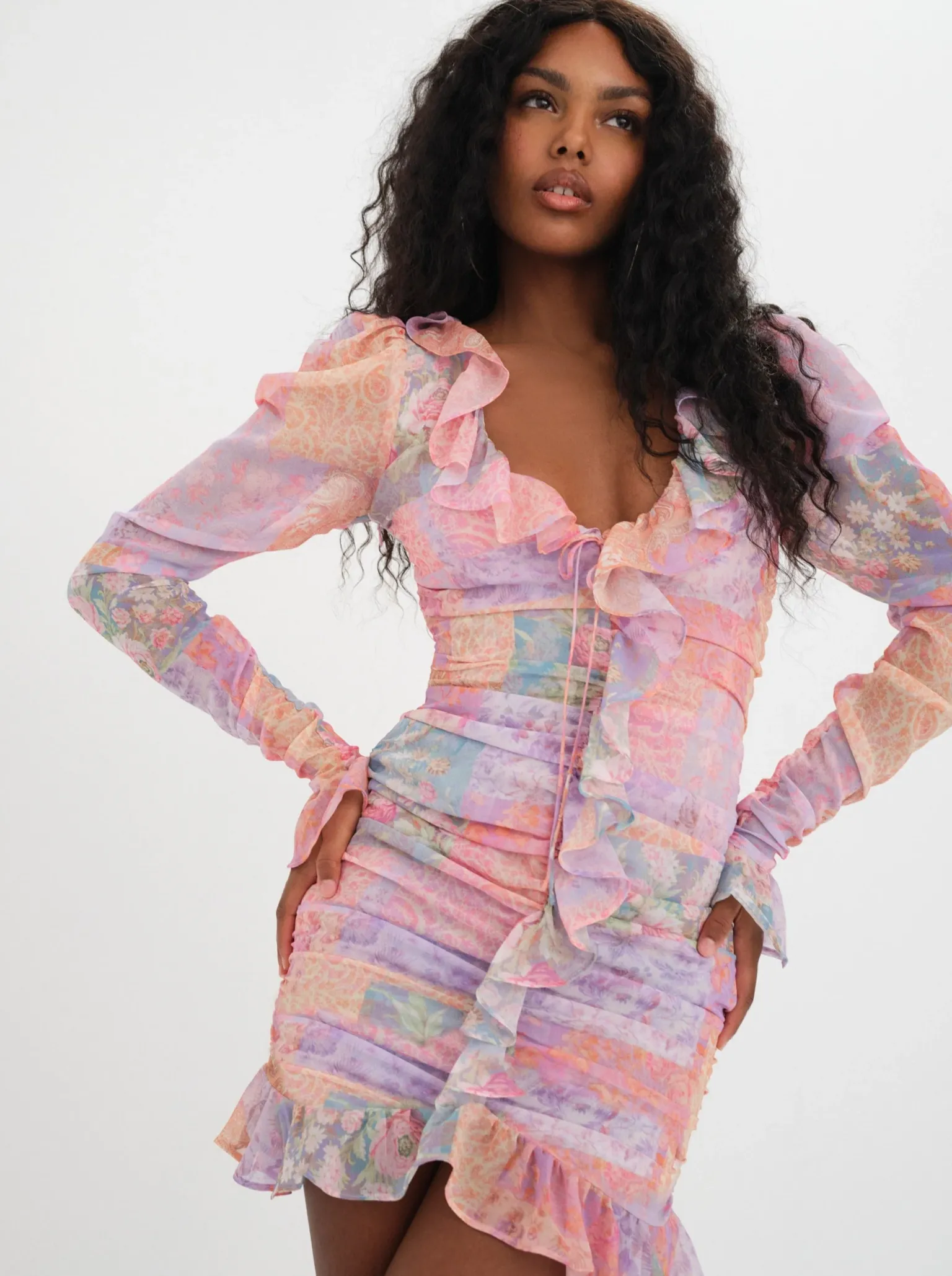 veronica_mini_dress_1.webp Fashion For Love & Lemons Veronica Mini Dress Multi