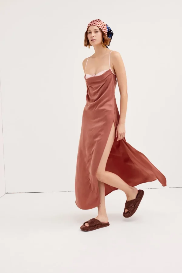 Flash Sale For Love & Lemons Viv Midi Dress Neutral