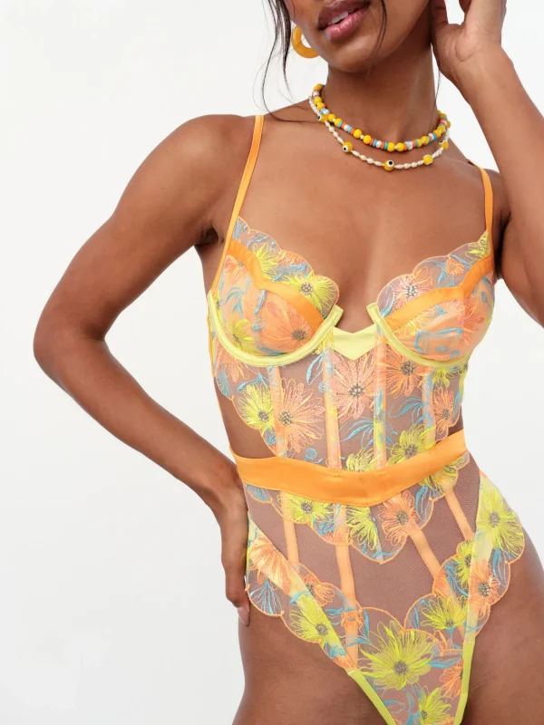 Online For Love & Lemons Waterlily Embroidery Teddy Orange