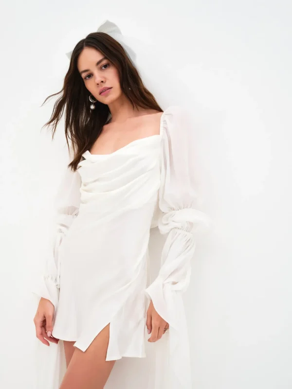 New For Love & Lemons Willow Mini Dress White
