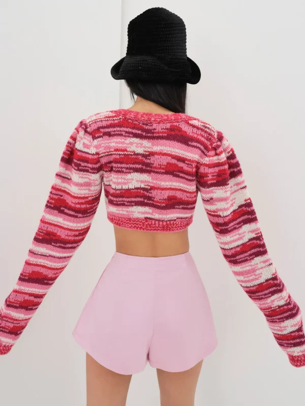 Shop For Love & Lemons Wilma Cropped Cardigan Red