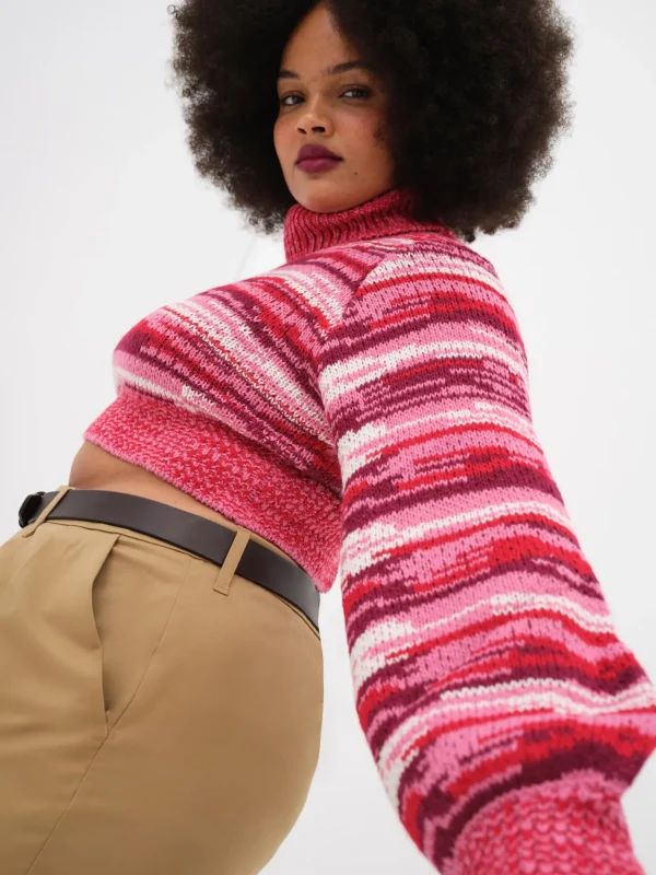 Cheap For Love & Lemons Wilma Cropped Turtleneck Red