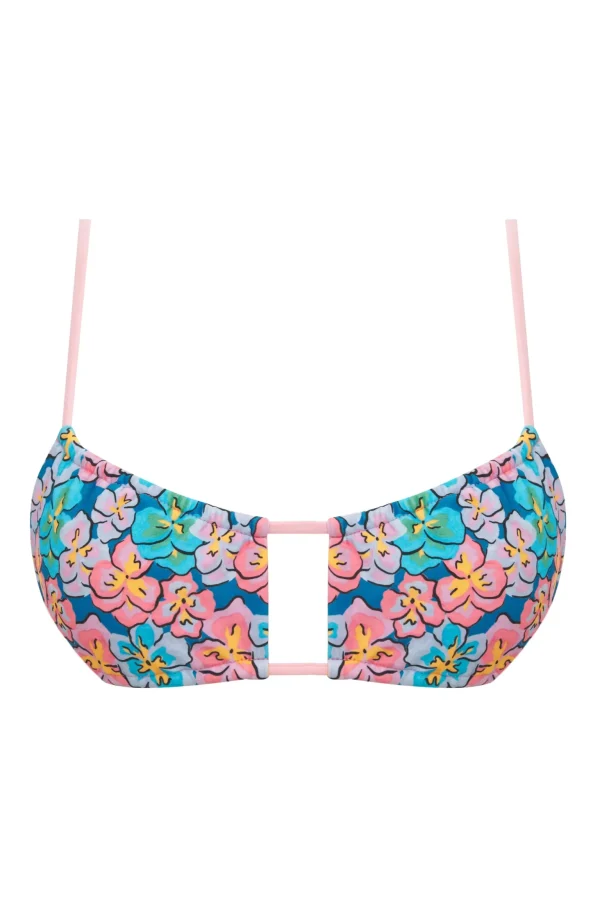 Fashion For Love & Lemons Yasmin Bandeau Bikini Top Blue