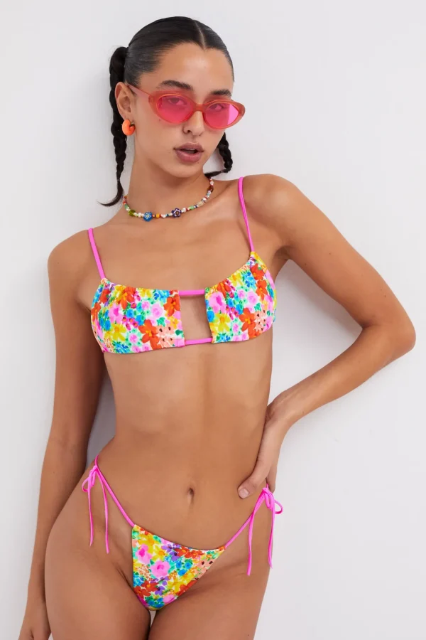 New For Love & Lemons Yasmin String Bikini Bottom Yellow