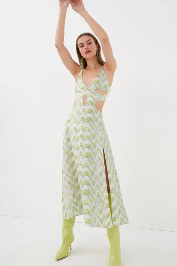 Shop For Love & Lemons Yori Midi Dress Green